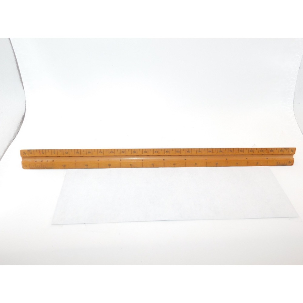 Dietzgen 1626 Wooden 3-Sided Triangular Ruler Scale Drafting Vintage